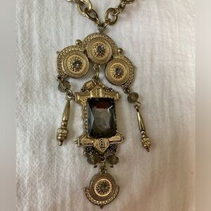 Marlyn‎ Schiff Unique Pendant Necklace with Faux Smoky Quartz